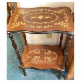 Made in Italy Wooden & Gold Toned Side Table