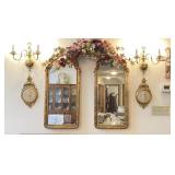 Gold Mirrors w/ Wall Decor