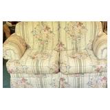Rose Print Love Seat w/ Wooden & Glass Side Table