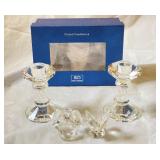 SD Crystal Candle Holders NIB ++