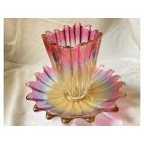 2 Pcs Fostoria Celestial Iridescent Carnival Glass
