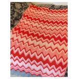 Handcrafted Afgan Pink/Red Throw