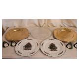 Christmas Tree Platters & Napkins Holders +