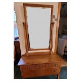 Tiger Oak Table w/ Mirror