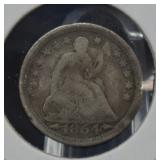1854 U.S. Silver Seated Liberty Half Dime