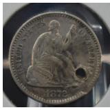 1872 U.S. Silver Seated Liberty Half Dime