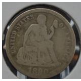 1890 U.S. Silver Seated Liberty Dime