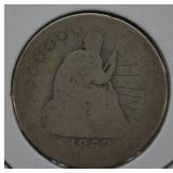 1853 U.S. Silver Seated Liberty Quarter