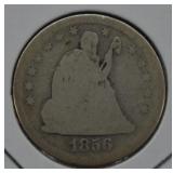 1856 U.S. Silver Seated Liberty Quarter