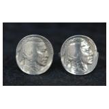Handmade Buffalo Nickel Rings; 2 Pcs.