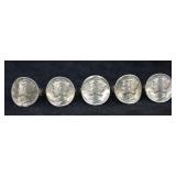 Handmade Silver Mercury Dime Rings; 5 Pcs.