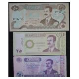 Unc Iraqi Dinar Sadam Hussein Gulf War Banknotes