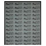 WWII U.S. Ration Stamps; Uncut Sheet, Military Boa