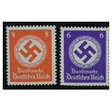 WWII Nazi Germany Swastika Stamp Set; Mint Cond