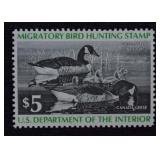 $5 U.S. Duck, Migratory Stamp. Mint, Philatelic