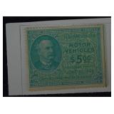 1946 $5 WWII U.S. Auto Tax Stamp, Philatelic Post
