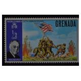WWII Iwo Jima Flag Raise Grenada Stamp, Post