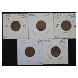 5 pcs. Indian Head Pennies