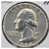 1964 D Silver Washington Quarter