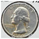 1964 D Silver Washington Quarter