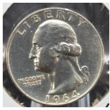 1964 D Silver Washington Quarter