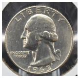 1963 D Silver Washington Quarter