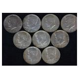 9 pcs. Kennedy Half Dollars - 40%