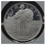 .25oz .999 Fine Silver Standing Liberty Round