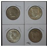 4 pcs. Kennedy Half Dollars