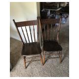 Pair of Matching Walnut Pressed Back Dining Chairs