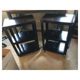 2 Rolling Metal Shelves With Castors