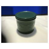 Longaberger Pottery Pint Crock & Lid in Sage Color