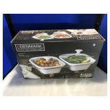 Denmark 2- Section Covered Ceramic Buffet Server
