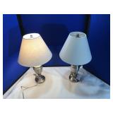 Pair of Matching  Brushed Nickle Lamps