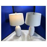 Pair of Matching Hobnail Ceramic Lamps