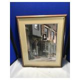 Print on Tin of Street Scene