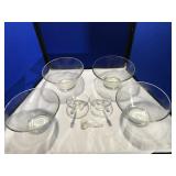 4 Salad Bowls & 2 Dressing Bowls w/ Dippers