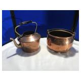 Two Copper Pieces Kettle & Pot