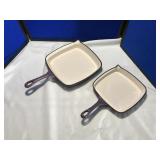 2 Cooks Essential Enamel Cast-Iron Skillets