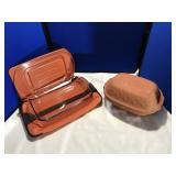 Rachael Ray Casserole & Vintage Terra-Cotta Clay R