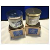 2 White Barn Candles: Mahogany Teakwood & Lavender