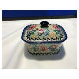 Hand Painted Pottery Trinket Dish From Poland