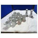 Collection of Dansk Bistro Coffee Cups & Candle Ho