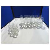 Set of Tall Clear Glass Water Glasses & Juice Glas