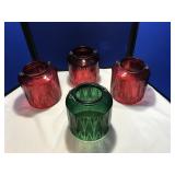 4 Large Glass Christmas Lanterns