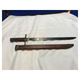 20.5" Bayonet w/ Wooden Handle & Sheath