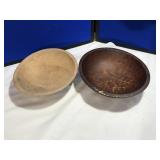 2 Medium Sized Wooden Bowls