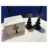 Tiffany Style Stain Glass Lamp & Candle Holders