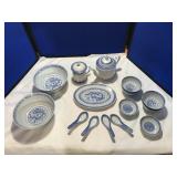 Set of Blue & White Asian Themed China