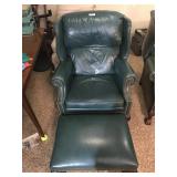 Wing Backed Side Chair & Matching Ottoman